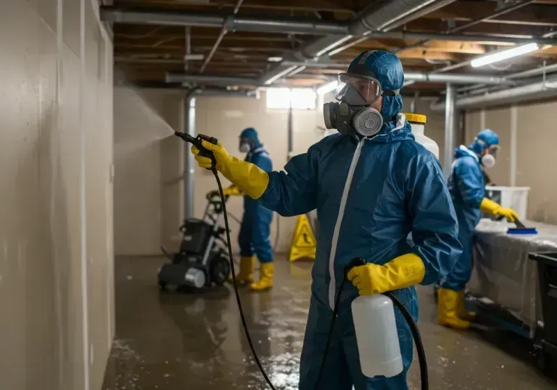 Basement Sanitization and Antimicrobial Treatment process in Uxbridge, MA