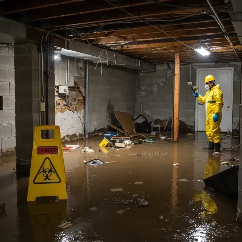 Flooded Basement Electrical Hazard in Uxbridge, MA Property